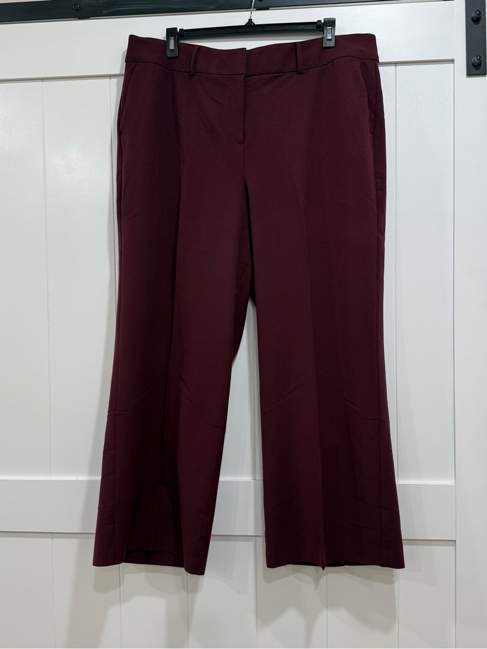 Lane Bryant Wide-Leg Ponte Trousers in Burgundy